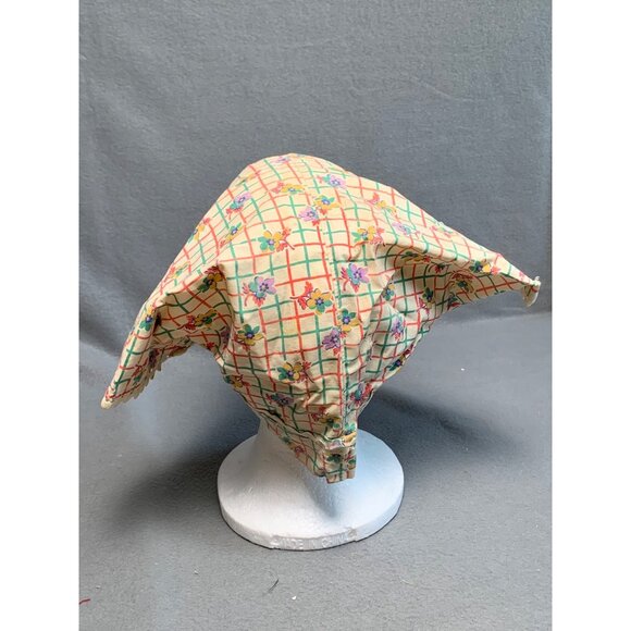 Vintage Floral Womens Bonnet with Buttons & Ric-Rac Trim - Picture 3 of 9